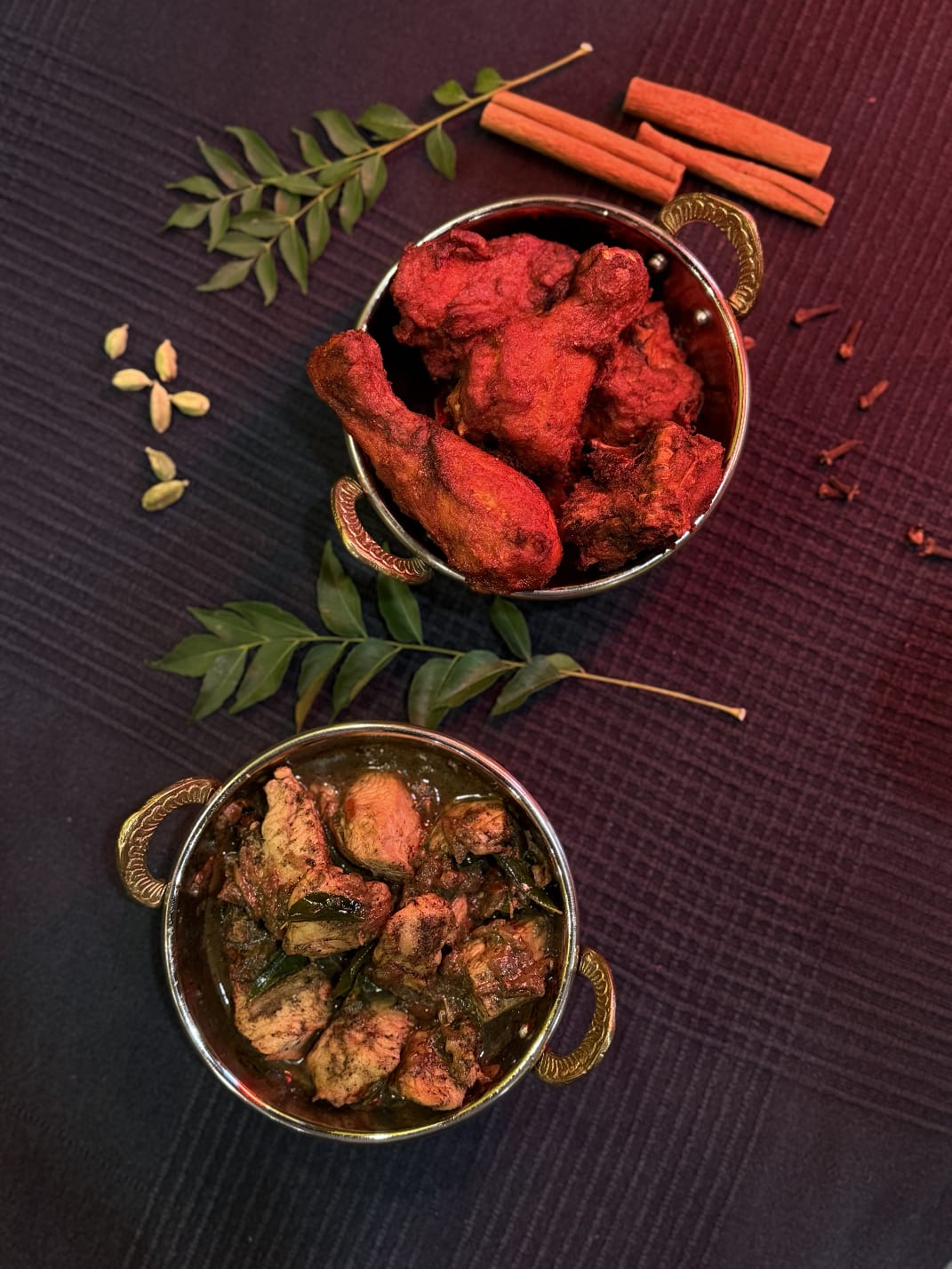 Spicy chicken appetizers with traditional South Indian spices